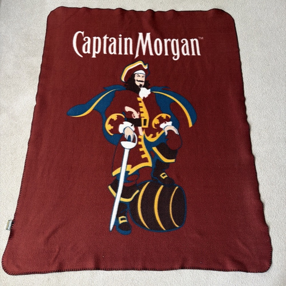 Captain Morgan Rum Microfiber Fleece Blanket Gift Throw 50" X 60" Merch Rare Fit